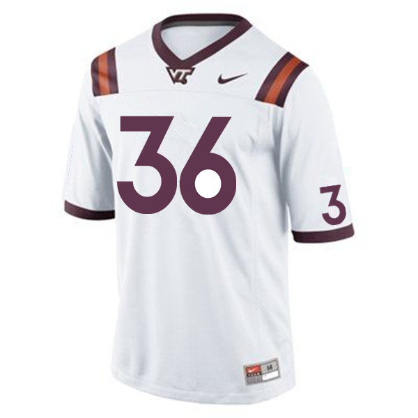 Men #36 Jalen Hampton Virginia Tech Hokies College Football Jersey Sale-White